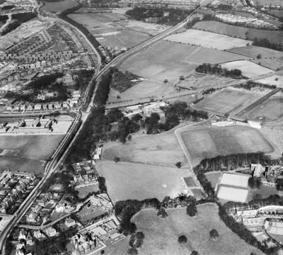Weetwood Hall and the University of Leeds Athletic Grounds, Weetwood, 1948