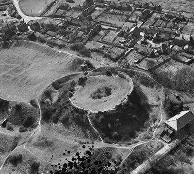 The Castle, Castle Acre, 1948. This image has been produced from a damaged negative.