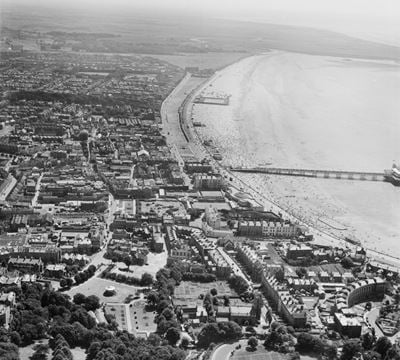 Weston Bay and the town, Weston-super-Mare, from the north, 1949