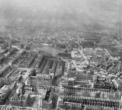 Paddington Railway Station and environs, Paddington, from the south-east, 1950