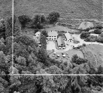 Badger's Holt, Dartmeet, 1950. This image was marked by Aerofilms Ltd for photo editing.