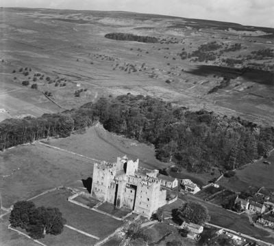 Bolton Castle, Castle Bolton, from the south-east, 1947. This image has been produced from a print.