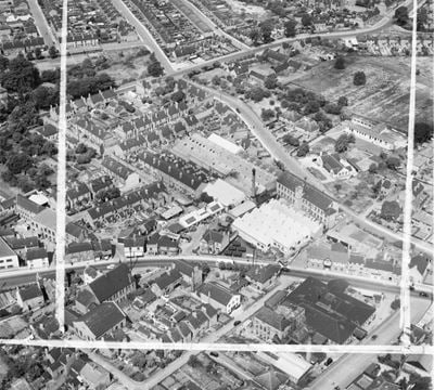 The Carr Fastener Co Works, Stapleford, 1951. This image was marked by Aerofilms Ltd for photo editing.