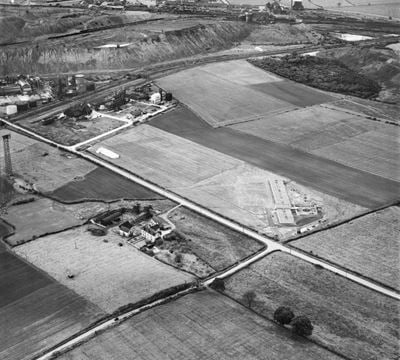 The Coalite and Chemical Products Ltd office block under construction on Buttermilk Lane, Bolsover, 1952