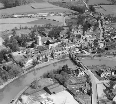 Aylesford Bridge and the village, Aylesford, 1953