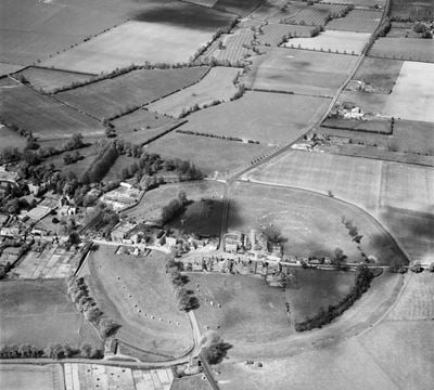 The village and the henge monument, Avebury, 1953