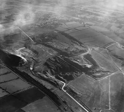 Fordbridge Meadow Opencast Coal Site, South Normanton, 1948. This image has been produced from a print marked by Aerofilms Ltd for photo editing.
