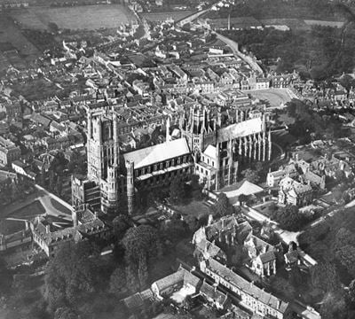 Holy Trinity Cathedral, Ely, 1925. This image has been produced from a print.
