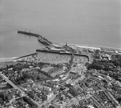 Town and harbour, Folkestone, 1976