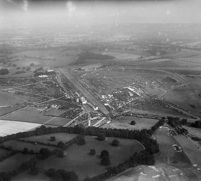 Epsom Racecourse on Derby Day, Epsom Downs, from the north-west, 1921