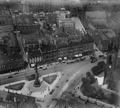The Grand Hotel, South African War Memorial and St Thomas the Martyr's Church, Newcastle upon Tyne, 1924