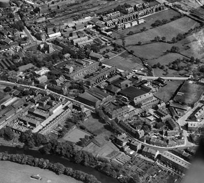 The Atlas Iron Works and town centre, Otley, 1926