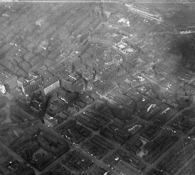 The River Medlock and environs at Princess Street, Manchester, 1927