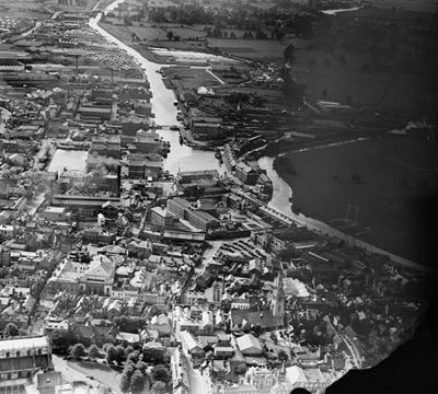 Gloucester prison and the docks, Gloucester, 1928