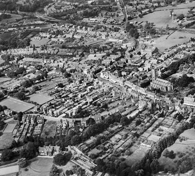 St Swithin's Church and the town, East Grinstead, 1929