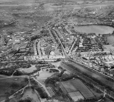 Finsbury Park and Seven Sisters Road, Finsbury Park, from the south-west, 1930