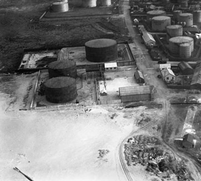 Watsons ROP oil storage depot at the entrance to Preston Docks, Preston, 1931