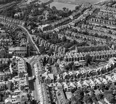St James's Church and the surrounding residential area, Muswell Hill, 1935