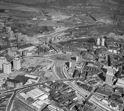 Burdock Way roundabout and environs, Halifax, 1973