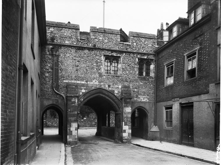 A view of the south side of Kingsgate with St Swinthun's Church above