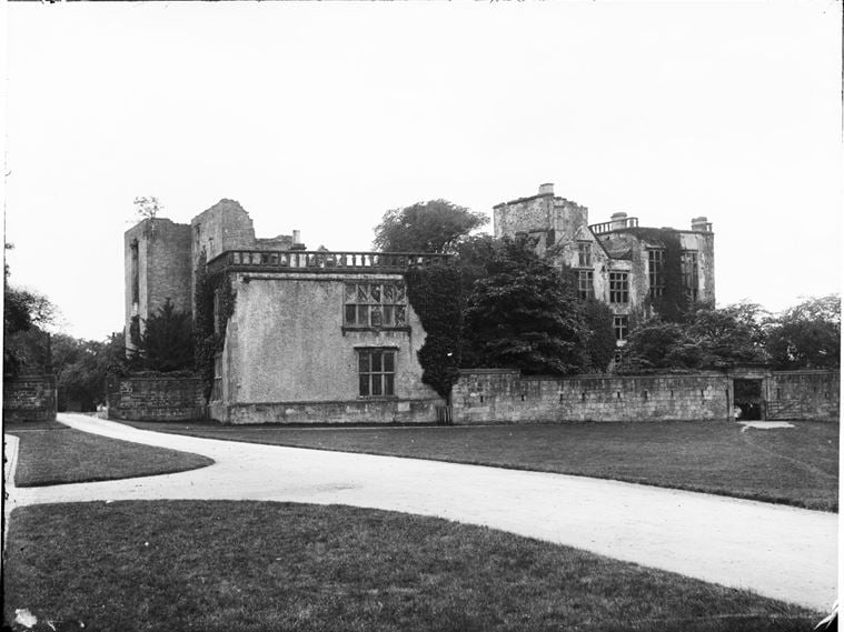 The ruins of Hardwick Old Hall viewed from the north-east