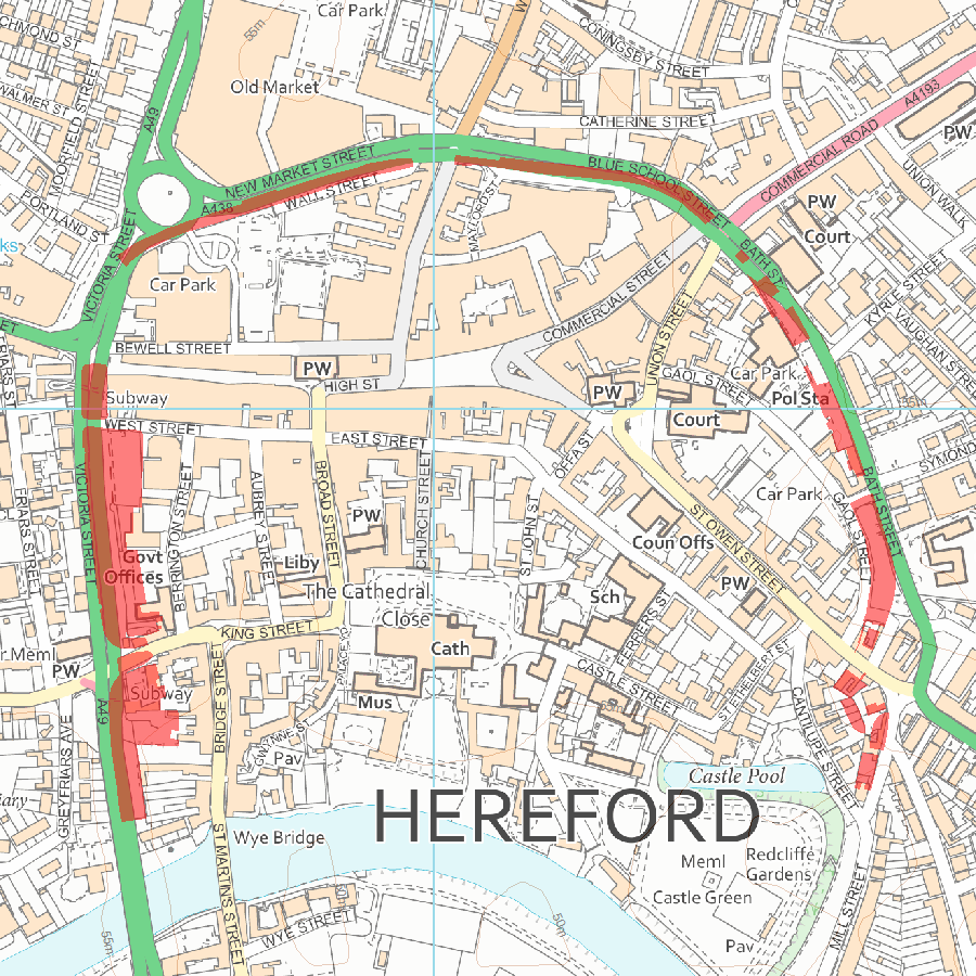 Old Map Of Hereford