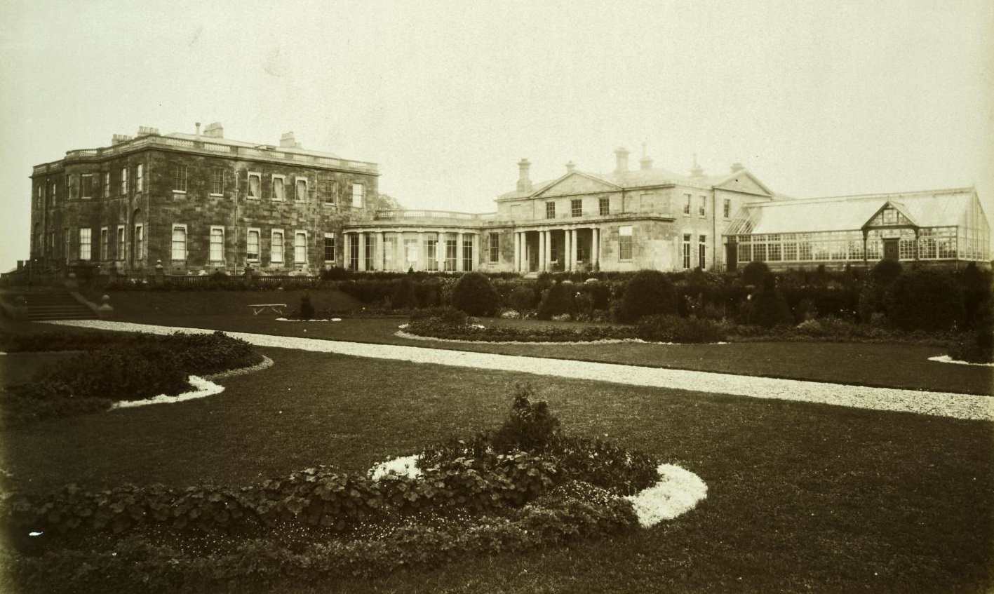 /localA vintage photograph of a house and park