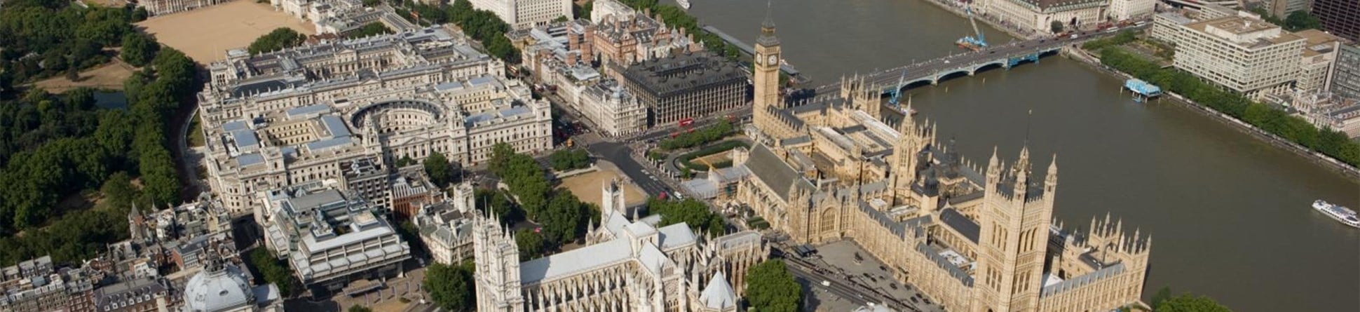 Aerial view of central London