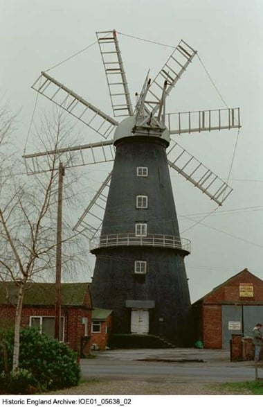 Grade I eight sail Heckington Windmill in Lincolnshire