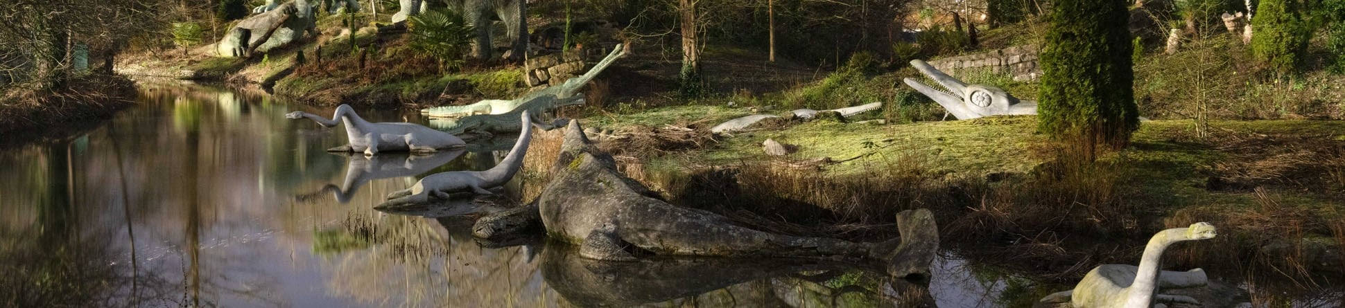 Dinosaur statues at Crystal Palace
