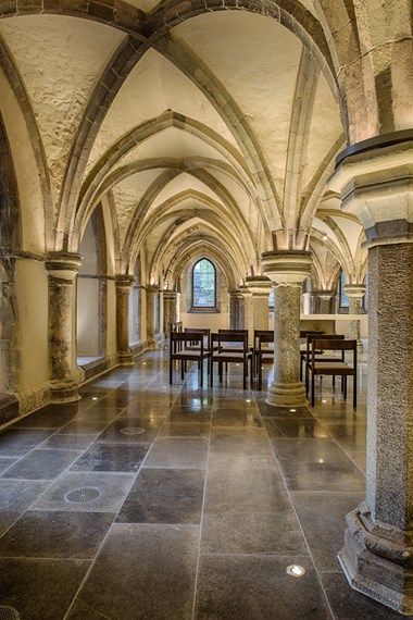 The Chapel in the Crypt showing the new uplighting and flooring.