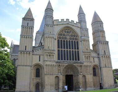 The exterior of Rochester Cathedral.