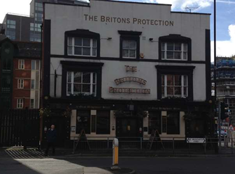 View of the Britons Protection pub in Manchester