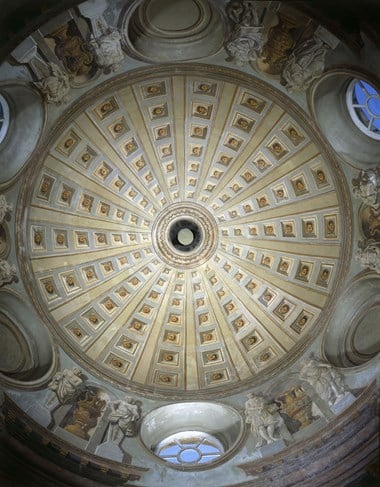 The dome of the Archer Pavilion, Wrest Park, Bedfordshire, painted in the 18th century by Louis Hauduroy.