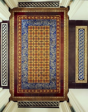 A mid-19th century Minton tile floor in the Grand Corridor, Osborne House.
