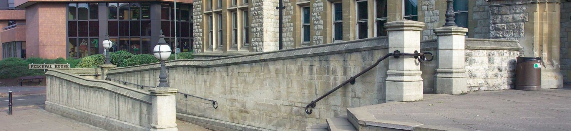 image of a ramp at Easling Town Hall, London, illustrating easy access to historic buildings