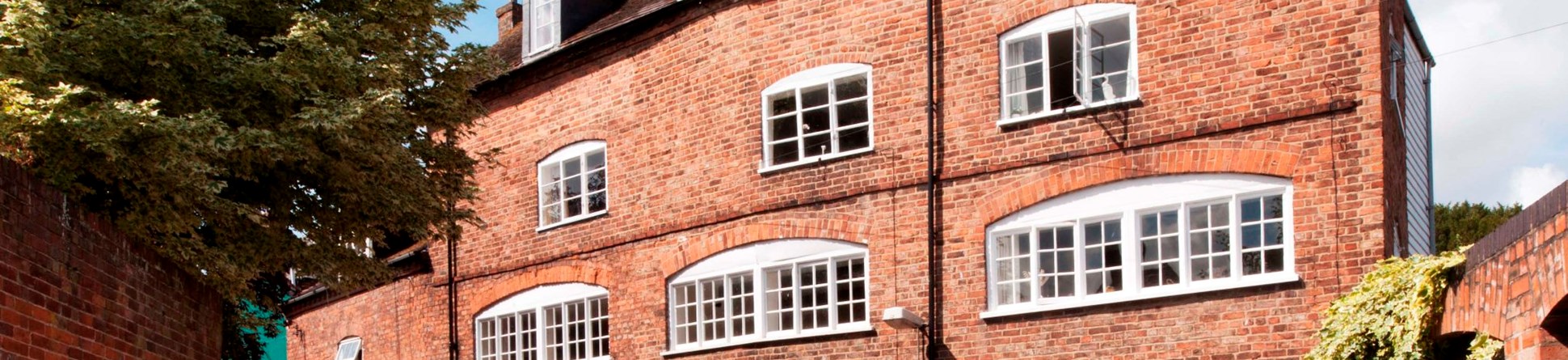 Red brick cottages used for knitting industry
