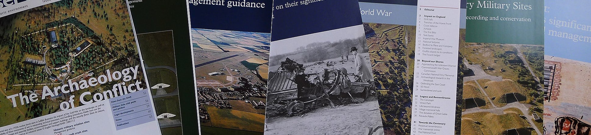 Covers of a selection of free Historic England publications on military heritage