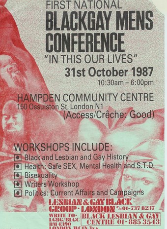 Flyer for the first national Black Gay Men's Conference 'In This Our Lives'