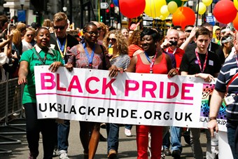 Black Pride marchers at London's Gay Pride 2013