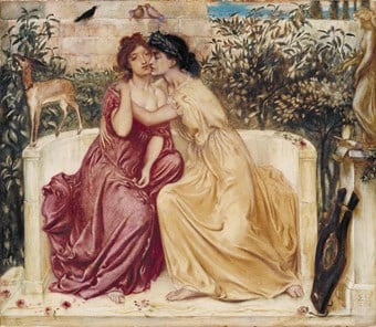 Painting of Sappho and Erinna in a Garden at Mytilene