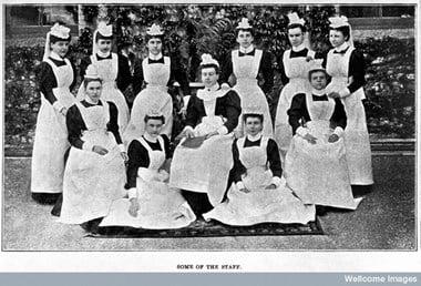 Staff from the Royal Western Counties Idiot Asylum, Star Cross, Devon.  19th century.