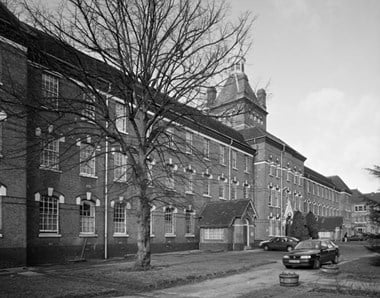 Workhouse main block,view from south east. Aston Union Workhouse was built between 1866 and 1869. The architect was Yeoville Thomason and the builders were Messrs. Jeffery and Pritchard.
