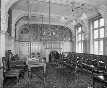The Metropolitan Asylums Board Committee Room in Victoria Street, London. This later became the Board of Control.