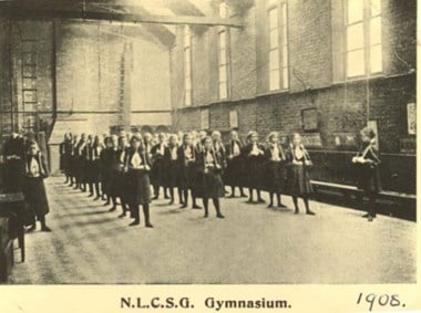 The Sandall Road NLCSG gymnasium. © & source North London Collegiate School 