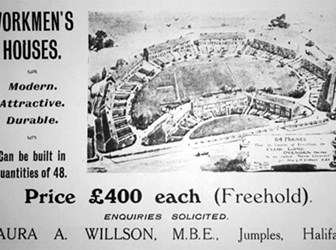 An advertisement for one of Laura Willson’s 1920s Halifax developments in Club Lane