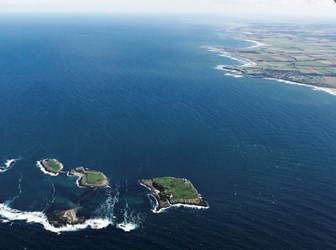 Aerial view of the Farne Islands