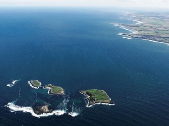 Aerial view of the Farne Islands