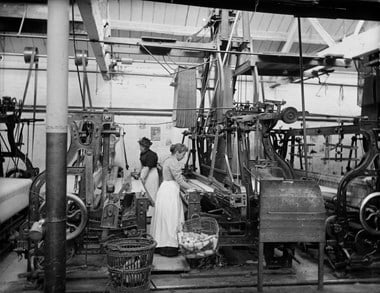 Women work large power looms at the Early Blanket Factory, Witney, Oxfordshire. Henry Taunt 1860-1922. © Historic England Images are from the National Monuments Record, and published in WORK (£9.99) from English Heritage's The Way We Were series.