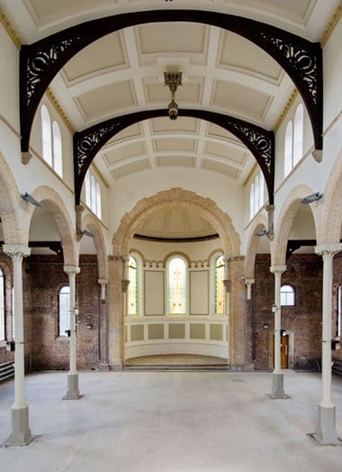 The restored interior of St Peter's Church, Ancoats